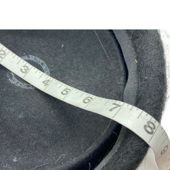 Pillbox Classic Hat Vintage 1950s Shagfelt Womens Black Felted Fur Fitted Retro - Picture 11 of 16